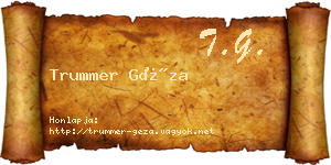 Trummer Géza névjegykártya