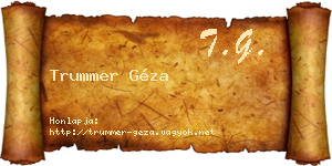 Trummer Géza névjegykártya