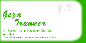 geza trummer business card